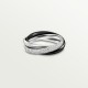 TRINITY W2.5mm ring small model 104-Diamond Black Ceramic White gold