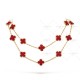 Vintage Alhambra long necklace 20 motifs Carnelian Yellow gold