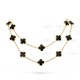 Vintage Alhambra long necklace 20 motifs Onyx Yellow gold