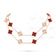 Vintage Alhambra long necklace 20 motifs Carnelian Rose gold