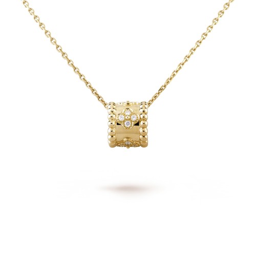 Perlée clovers pendant  16-Diamond Yellow gold