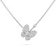 Two Butterfly pendant  36-Diamond White gold