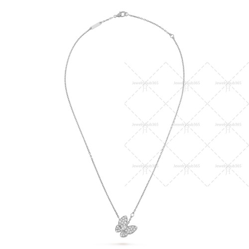 Two Butterfly pendant  36-Diamond White gold