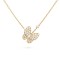 Two Butterfly pendant  36-Diamond Yellow gold