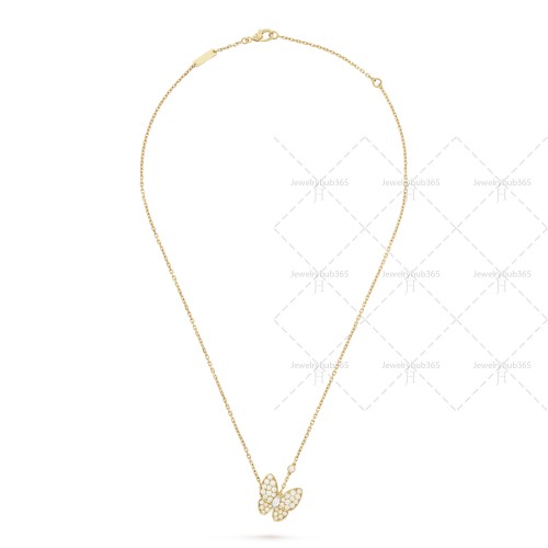 Two Butterfly pendant  36-Diamond Yellow gold