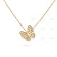 Two Butterfly pendant  36-Diamond Yellow gold