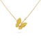 Two Butterfly pendant  2-Diamond Sapphire Yellow gold