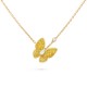 Two Butterfly pendant  2-Diamond Sapphire Yellow gold