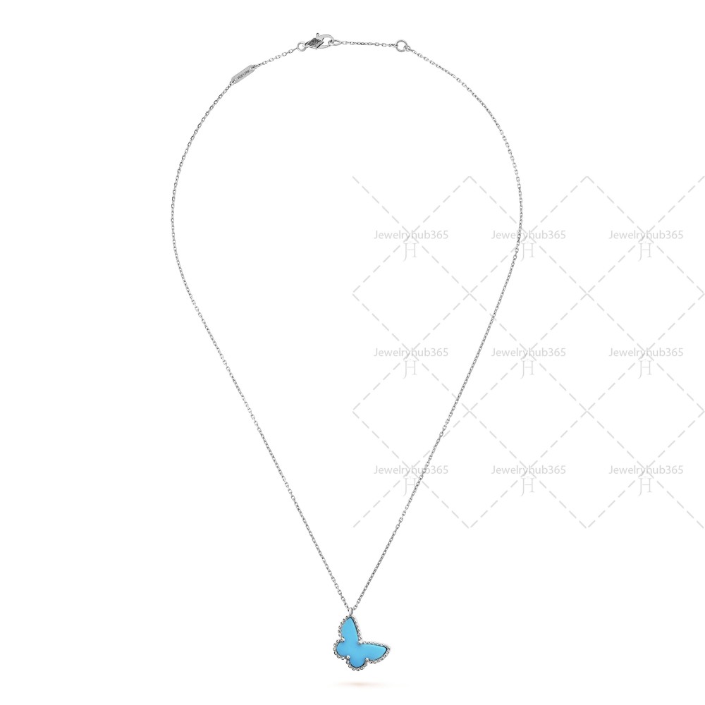 Sweet Alhambra butterfly pendant Turquoise White gold