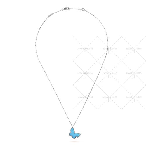 Sweet Alhambra butterfly pendant Turquoise White gold