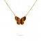 Lucky Alhambra butterfly pendant Tiger eye Yellow gold