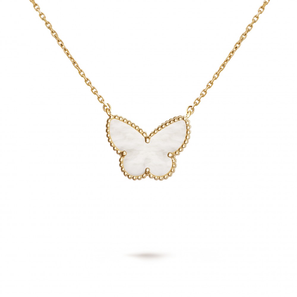 Lucky Alhambra butterfly pendant Mother-of-pearl Yellow gold