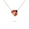 Lucky Spring open wings ladybug pendant Carnelian Onyx Rose gold