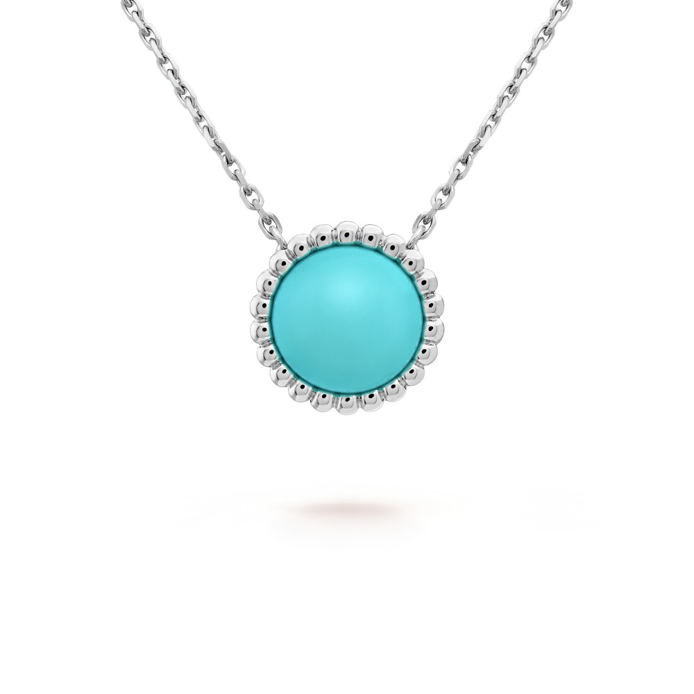 Perlée clovers pendant Turquoise White gold