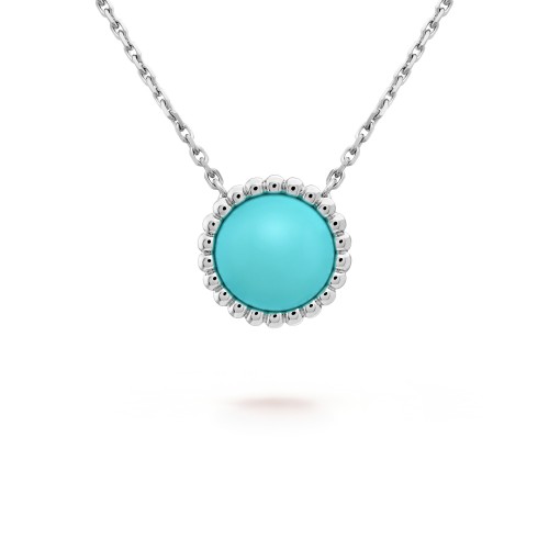 Perlée clovers pendant Turquoise White gold