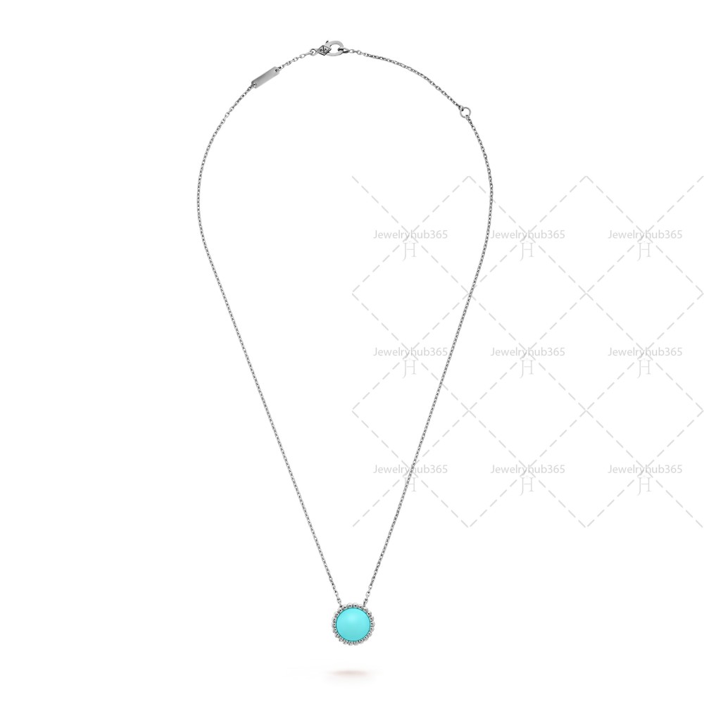 Perlée clovers pendant Turquoise White gold