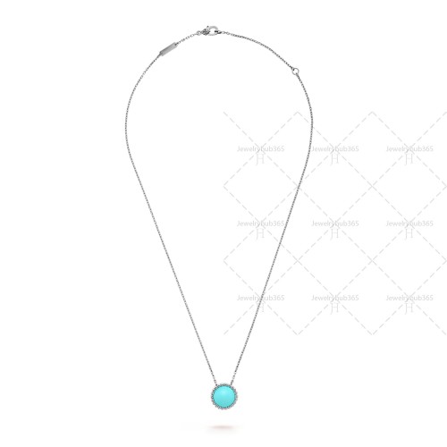 Perlée clovers pendant Turquoise White gold