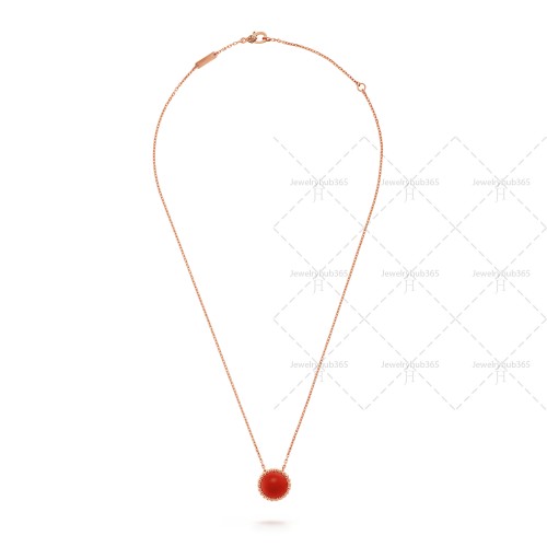 Perlée clovers pendant Carnelian Rose gold