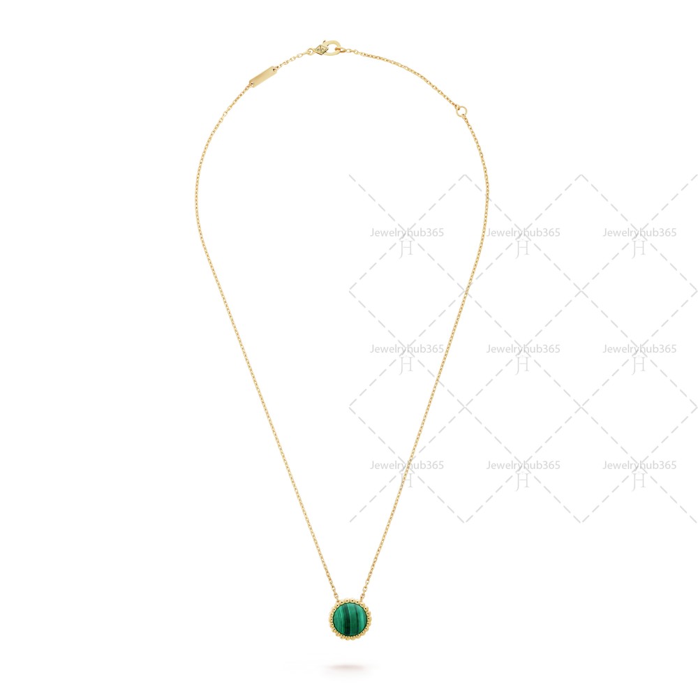 Perlée clovers pendant  Malachite Yellow gold