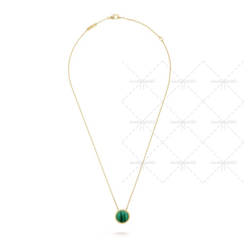 Perlée clovers pendant  Malachite Yellow gold