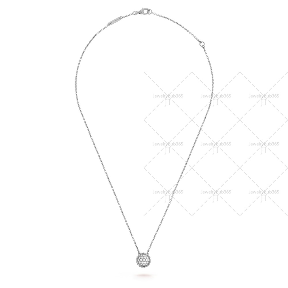 Perlée clovers diamonds pendant  19-Diamond White gold