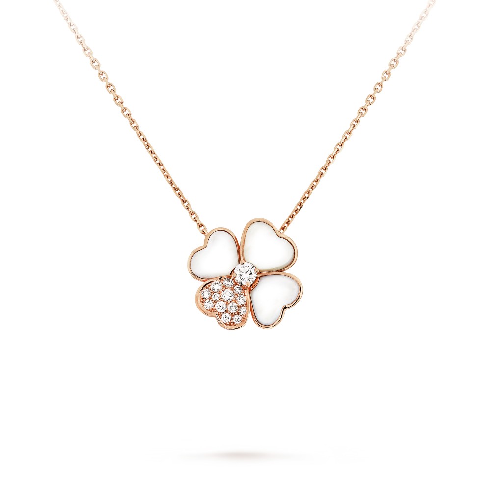 Cosmos pendant  14-Diamond Mother-of-pearl Rose gold