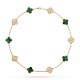 Vintage Alhambra necklace 10 motifs 60-Diamond Malachite Yellow gold