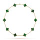 Vintage Alhambra green necklace 10 motifs Malachite Yellow gold