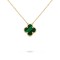 Vintage Alhambra pendant Malachite Yellow-gold One-flower