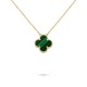 Vintage Alhambra pendant Malachite Yellow-gold One-flower