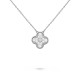 Vintage Alhambra pendant White gold One flower with Diamonds