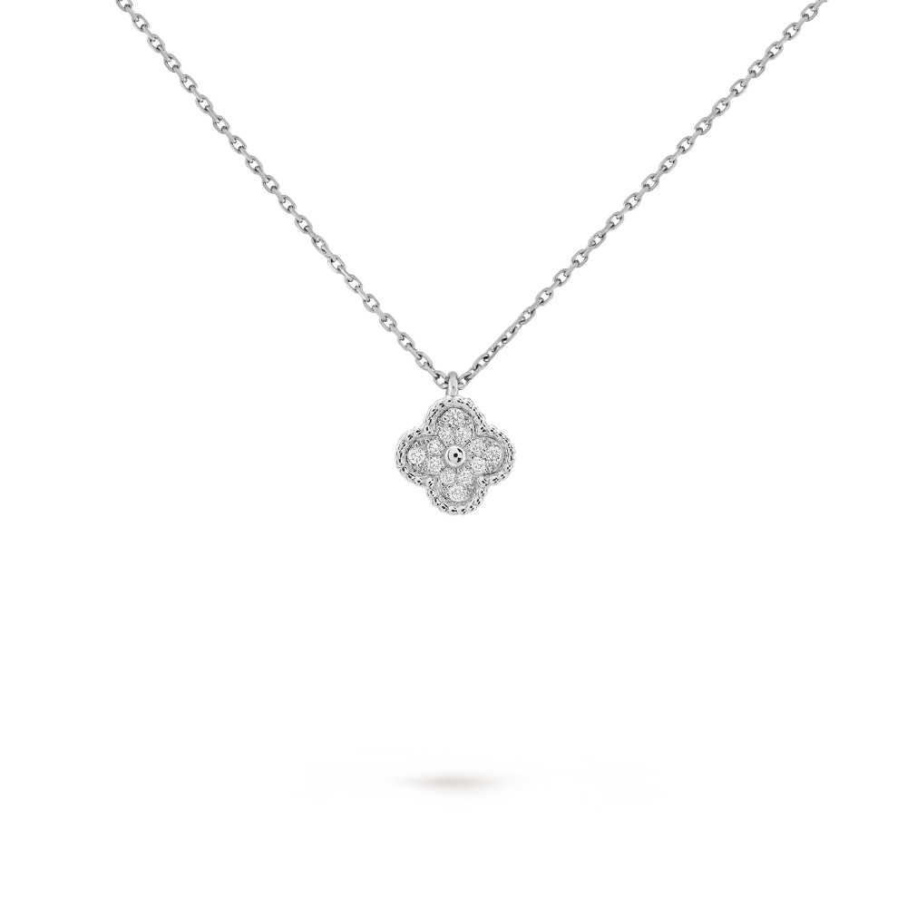 Sweet Alhambra pendant Diamond White-gold One-flower