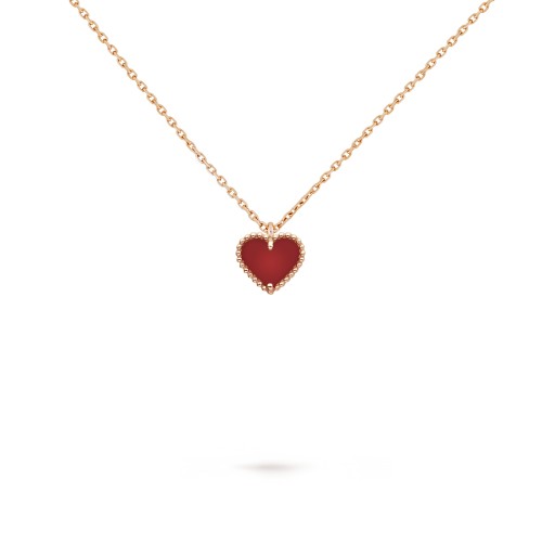 Sweet Alhambra heart pendant Carnelian Rose-gold One-flower