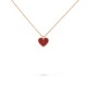 Sweet Alhambra heart pendant Carnelian Rose-gold One-flower