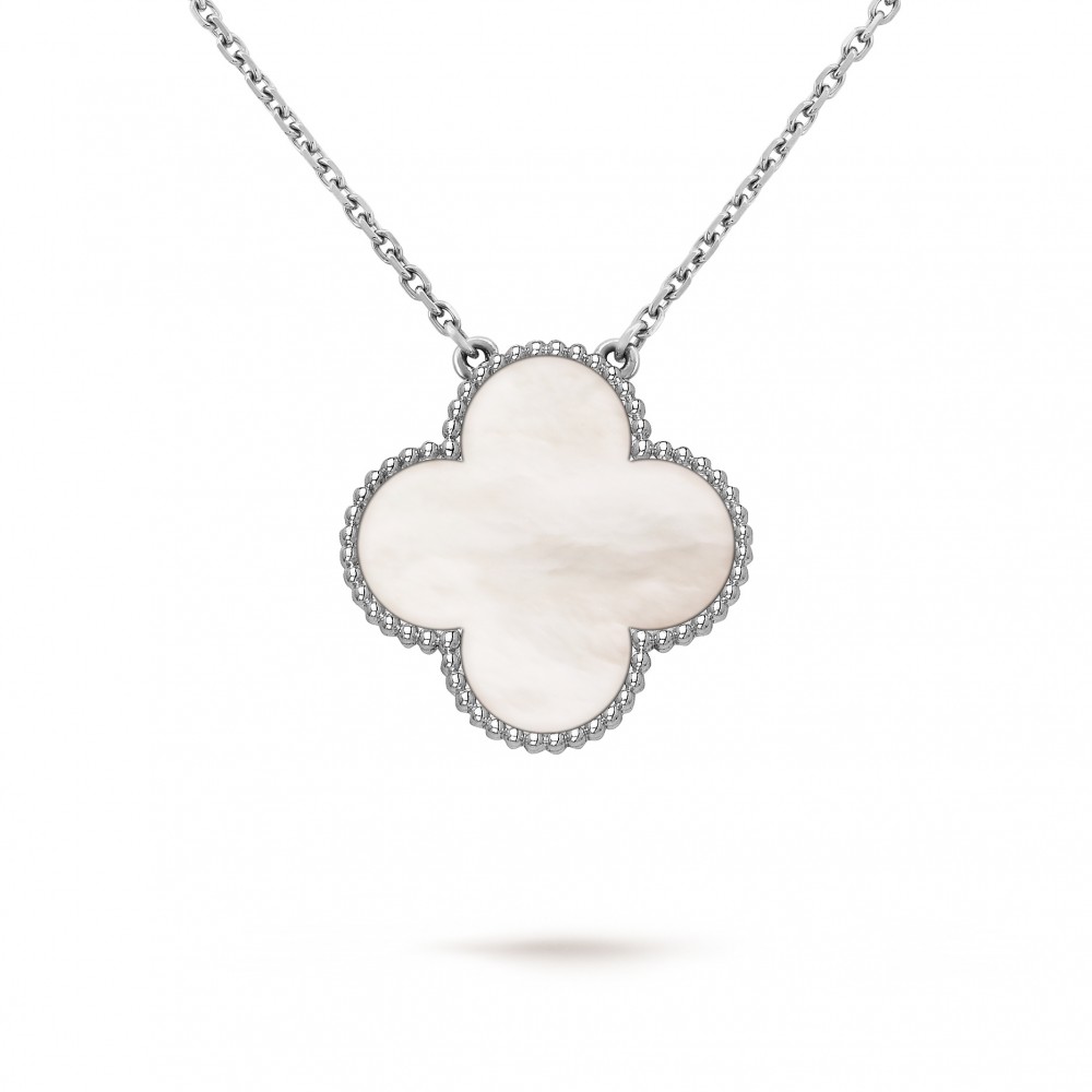 Magic Alhambra pendant Very large Mother-of-pearl White gold