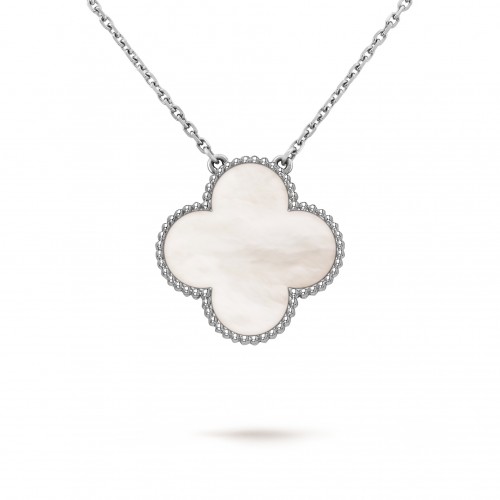 Magic Alhambra pendant Very large Mother-of-pearl White gold