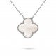 Magic Alhambra pendant Very large Mother-of-pearl White gold