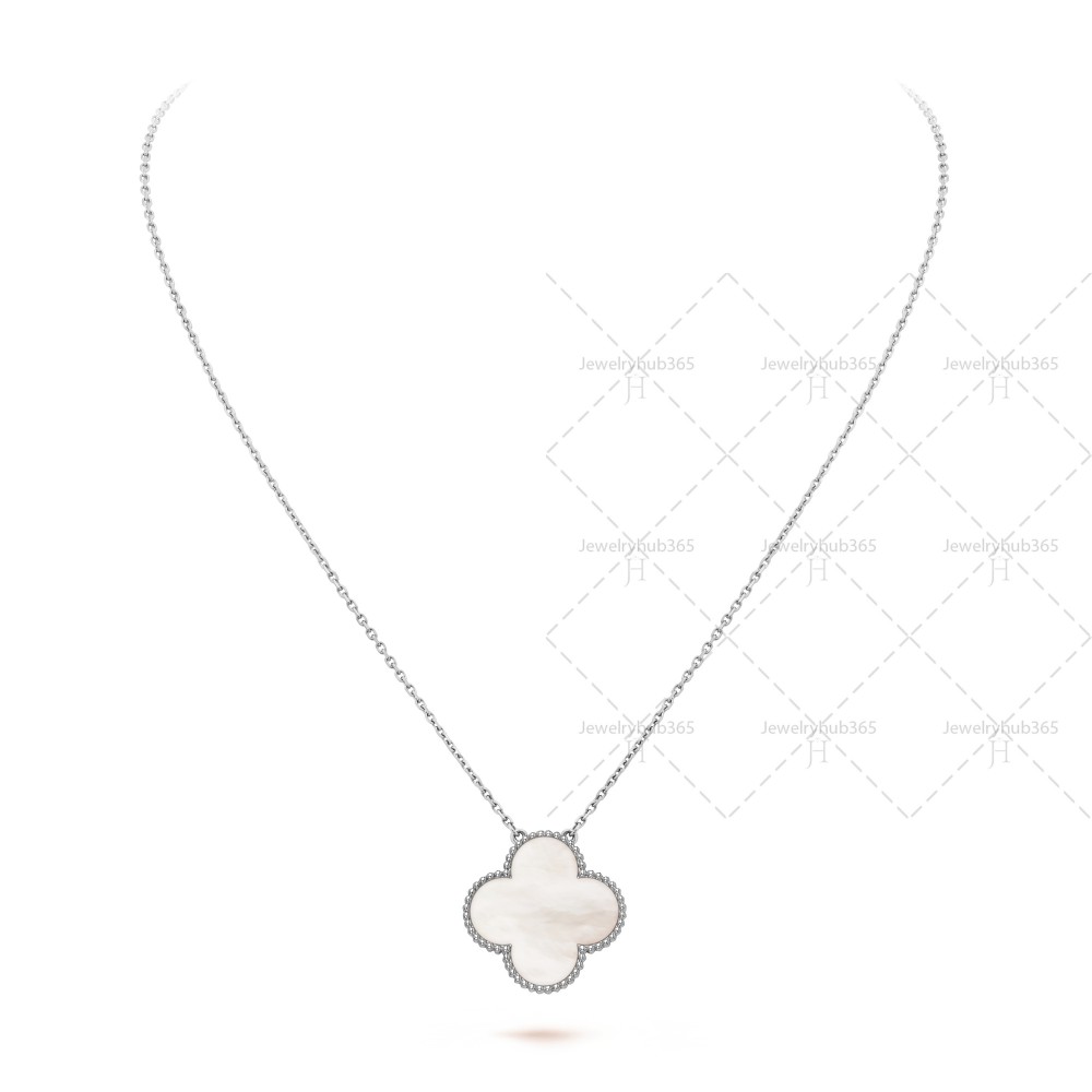 Magic Alhambra pendant Very large Mother-of-pearl White gold