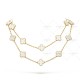 Vintage Alhambra long necklace, 20 motifs, Mother-of-pearl, yellow gold