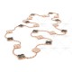 Vintage Alhambra long necklace 20 motifs Mother-of-pearl Diamond Rose gold