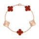 Vintage Alhambra bracelet 5 motifs Carnelian Rose gold