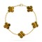 Vintage Alhambra bracelet 5 motifs Tiger eye Yellow gold