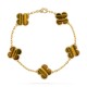 Vintage Alhambra bracelet 5 motifs Tiger eye Yellow gold