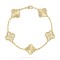 Vintage Alhambra bracelet 5 motifs 24-Diamond Yellow gold