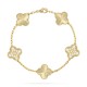 Vintage Alhambra bracelet 5 motifs 24-Diamond Yellow gold