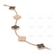 Vintage Alhambra bracelet 5 motifs 24-Diamond Mother-of-pearl Rose gold