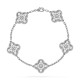 Vintage Alhambra bracelet 5 motifs 60-Diamond White gold