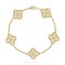 Vintage Alhambra bracelet 5 motifs 60-Diamond Yellow gold