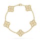 Vintage Alhambra bracelet 5 motifs 60-Diamond Yellow gold