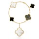 Magic Alhambra bracelet 5 motifs Mother-of-pearl Yellow gold